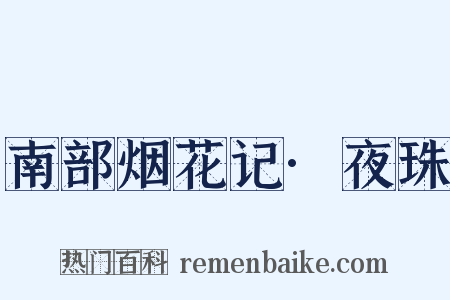 南部烟花记·夜珠是什么意思的图片